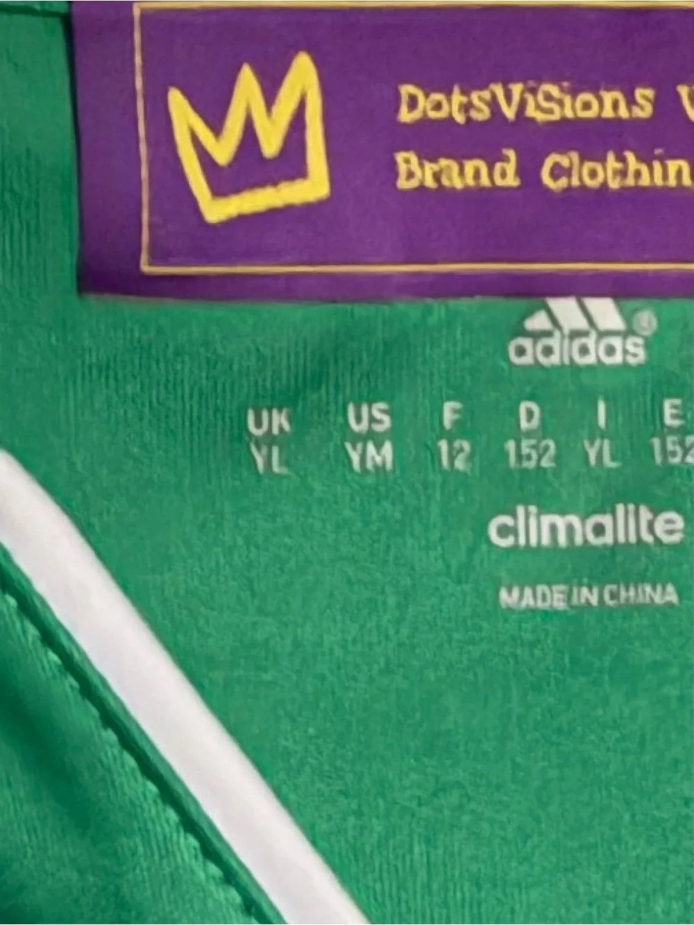 Rare Adidas Green and Navy Vertical-Stripe Soccer Jersey